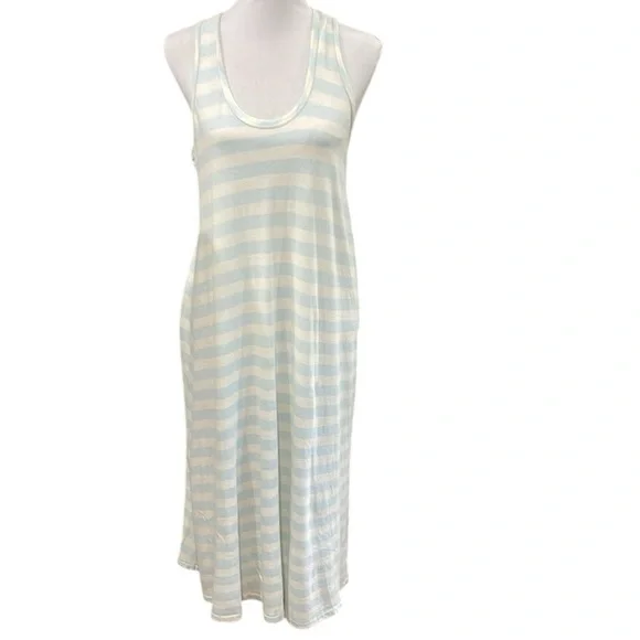 NWT The‎ Great. Striped Swing Tank Dress SZ S 1 Blue Cream - Picture 2 of 8